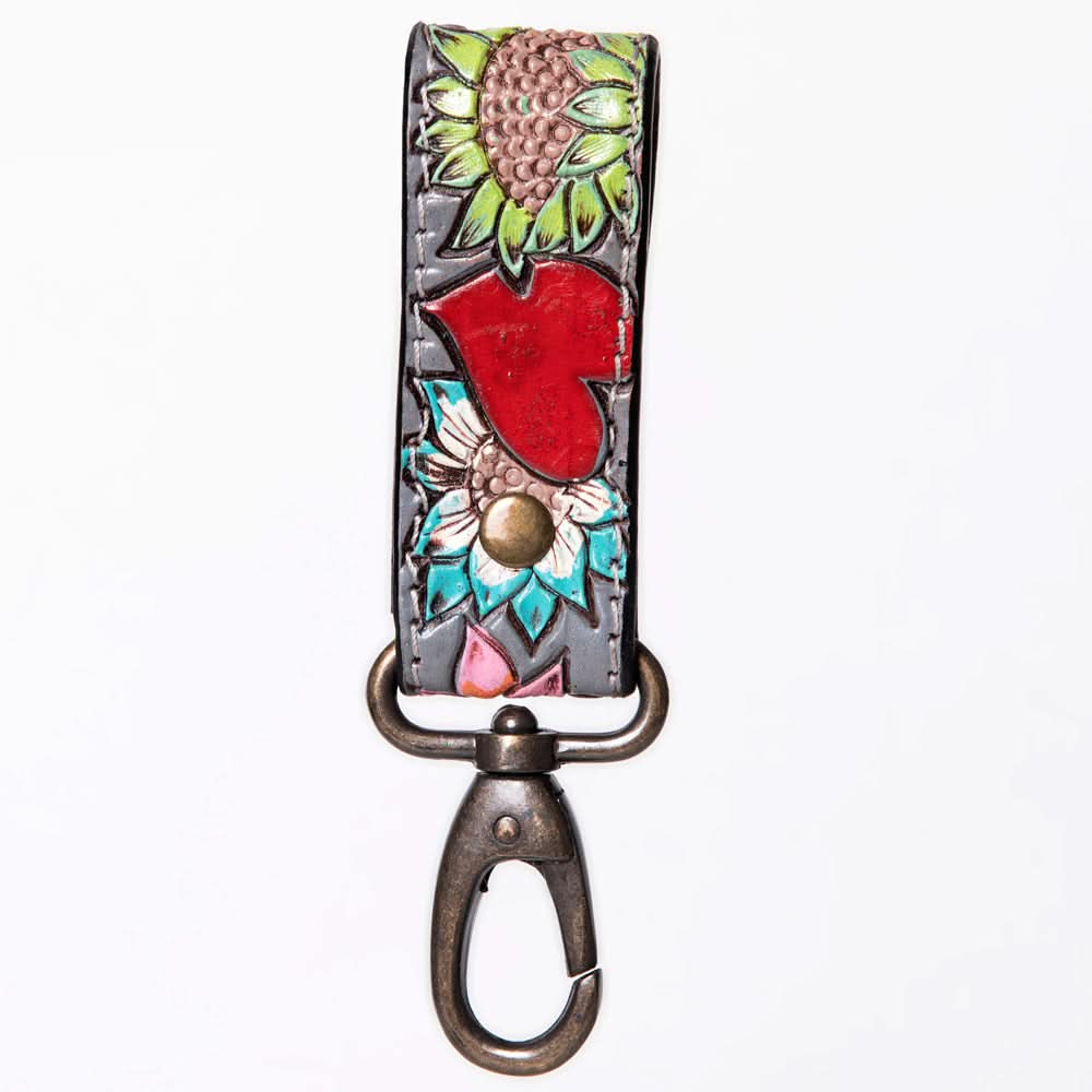 American Darling ADKR210S Hand Tooled Carved Genuine Leather Keyring