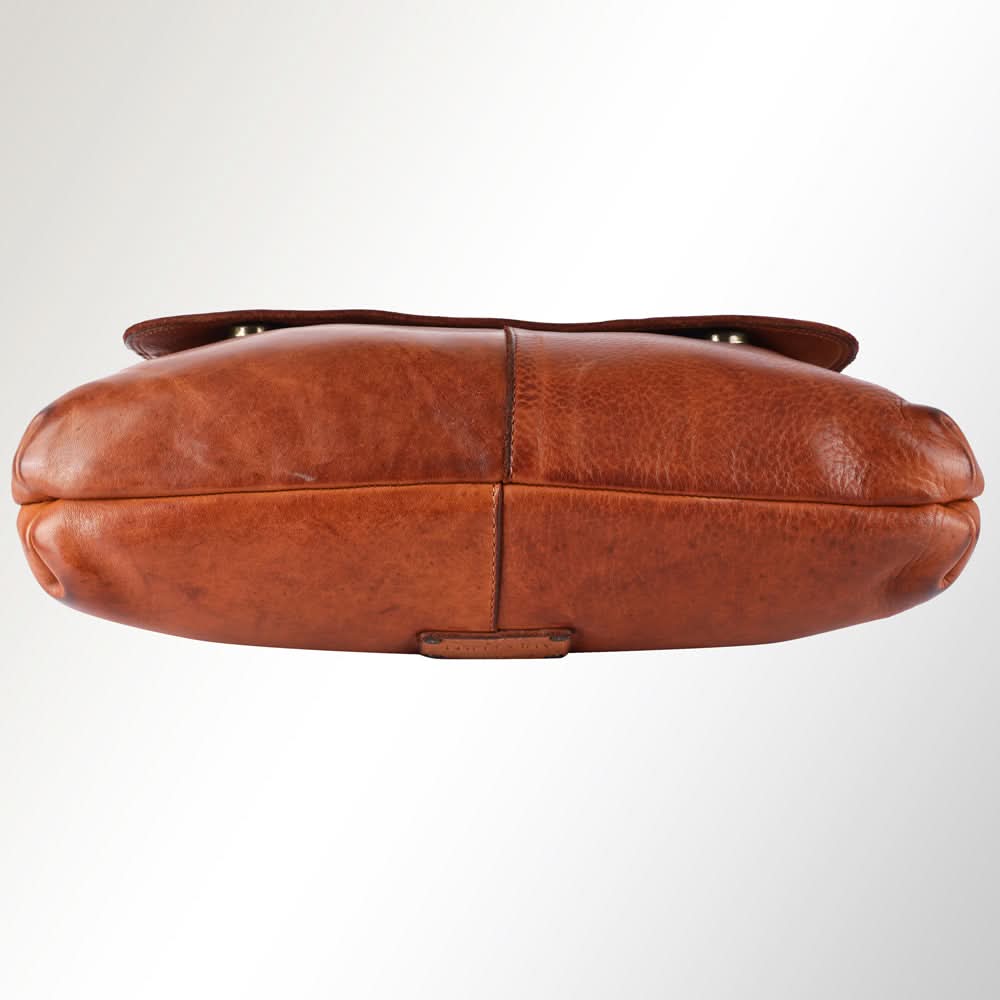 Spaghetti Western Swc408Tan Briefcase Vintage Handmade Drum Dyed Genuine European Cowhide Leather Women Bag Western Handbag Purse