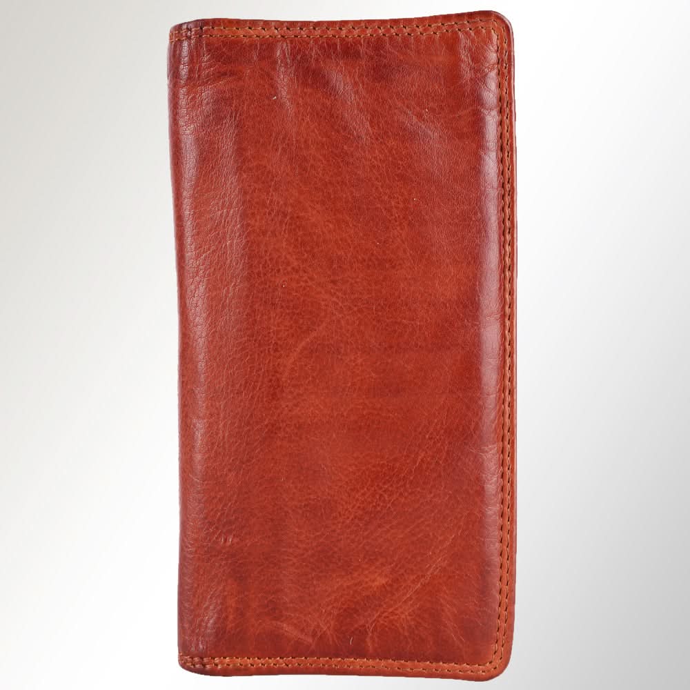 Spaghetti Western Swc437Cg Card-Holder Vintage Handmade Drum Dyed Genuine European Cowhide Leather Women Bag Western Handbag Purse