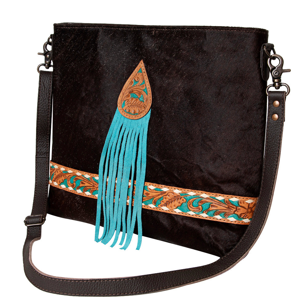 OHLAY KBG174 HOBO Hand Tooled Hair-on Genuine Leather women bag western handbag purse