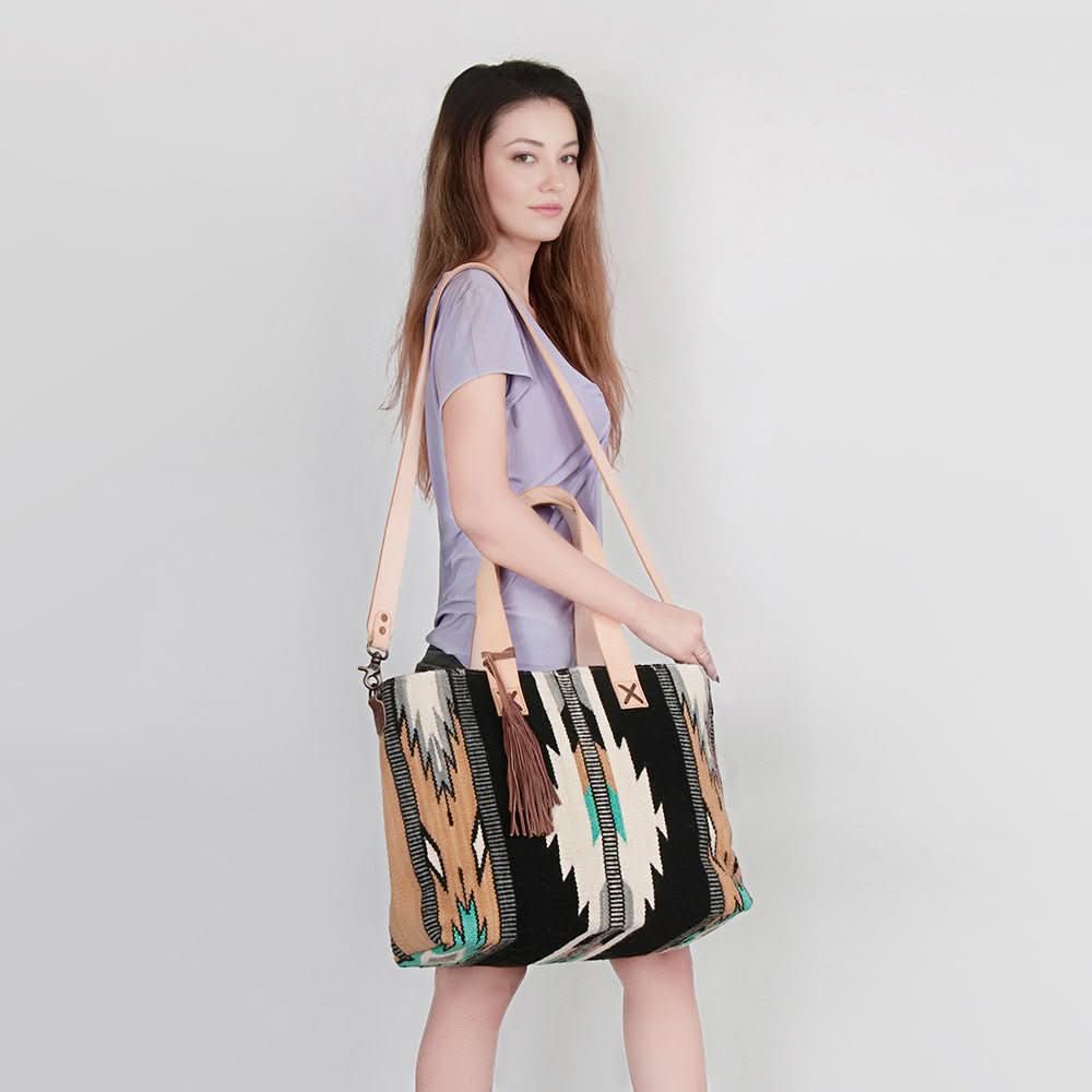 American Darling Tote Saddle Blanket Genuine Leather Women Bag Western Handbag Purse