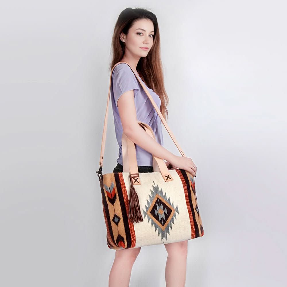 American Darling Tote Saddle Blanket Genuine Leather Women Bag Western Handbag Purse