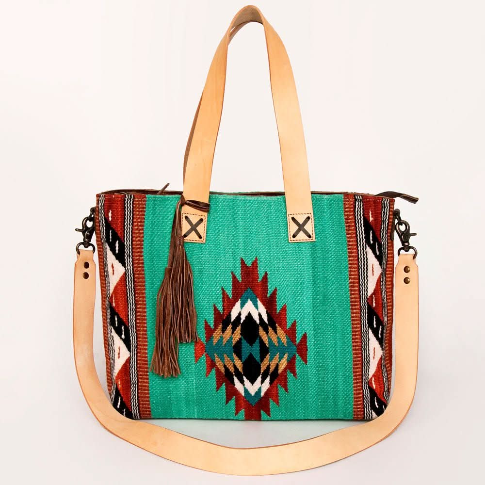 American Darling Tote Saddle Blanket Genuine Leather Women Bag Western Handbag Purse