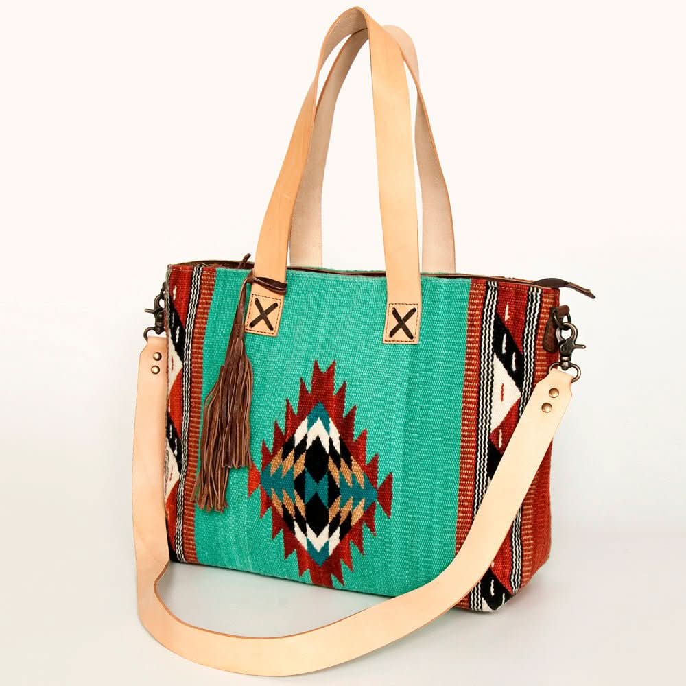 American Darling Tote Saddle Blanket Genuine Leather Women Bag Western Handbag Purse