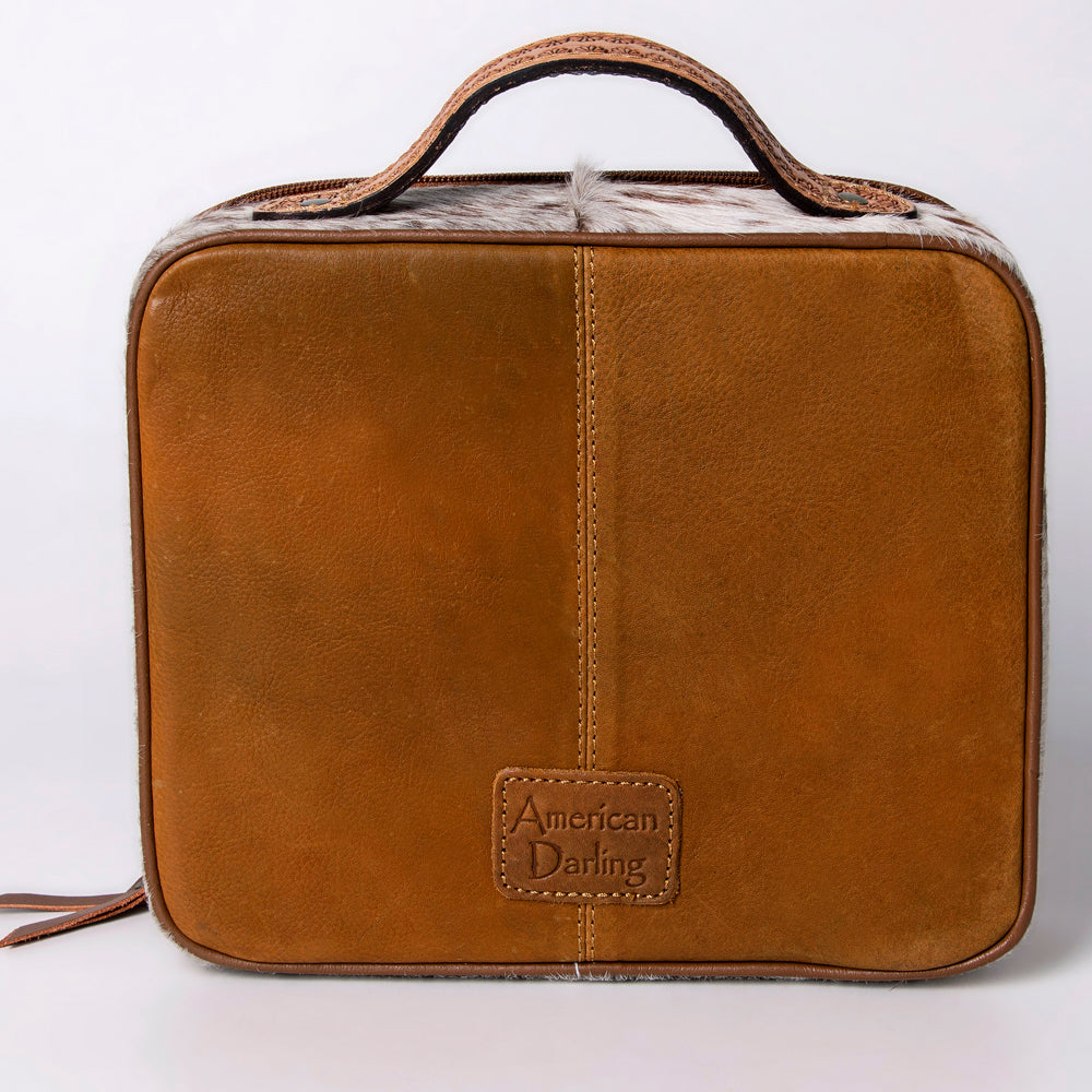 American Darling Jewelry Case Hand Tooled Hair-On Genuine Leather Women Bag Western Handbag Purse