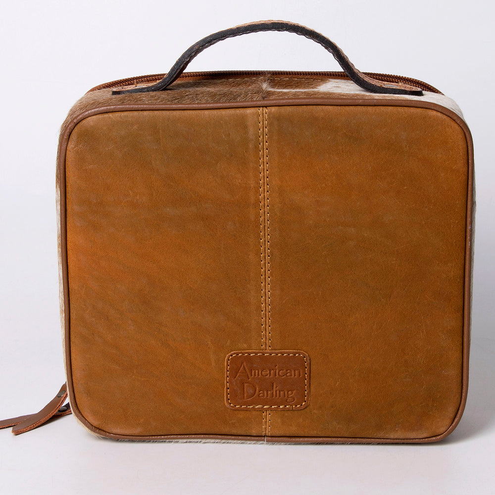 American Darling Jewelry Case Hand Tooled Hair-On Genuine Leather Women Bag Western Handbag Purse