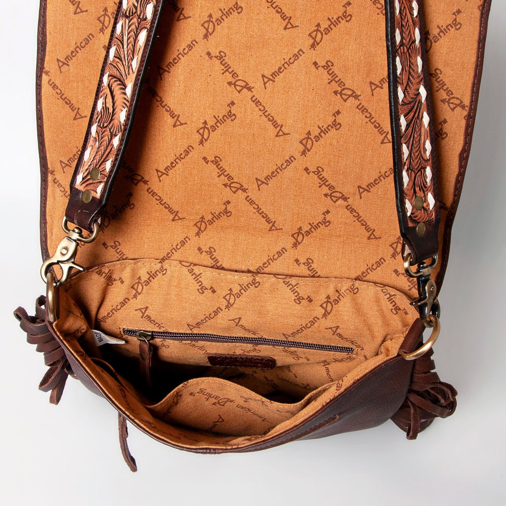 American Darling Large Crossbody Hand Tooled Genuine Leather Women Bag Western Handbag Purse