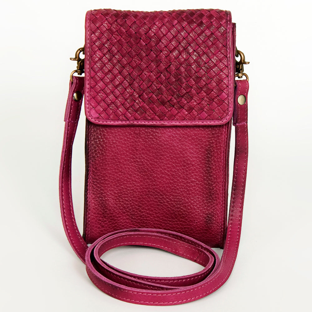 Never Mind Nmbgm134C Cell Phone Holder Vintage Handmade Genuine Cowhide Leather Women Bag Western Handbag Purse