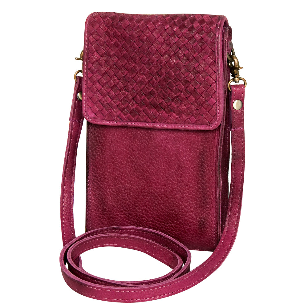 Never Mind Nmbgm134C Cell Phone Holder Vintage Handmade Genuine Cowhide Leather Women Bag Western Handbag Purse