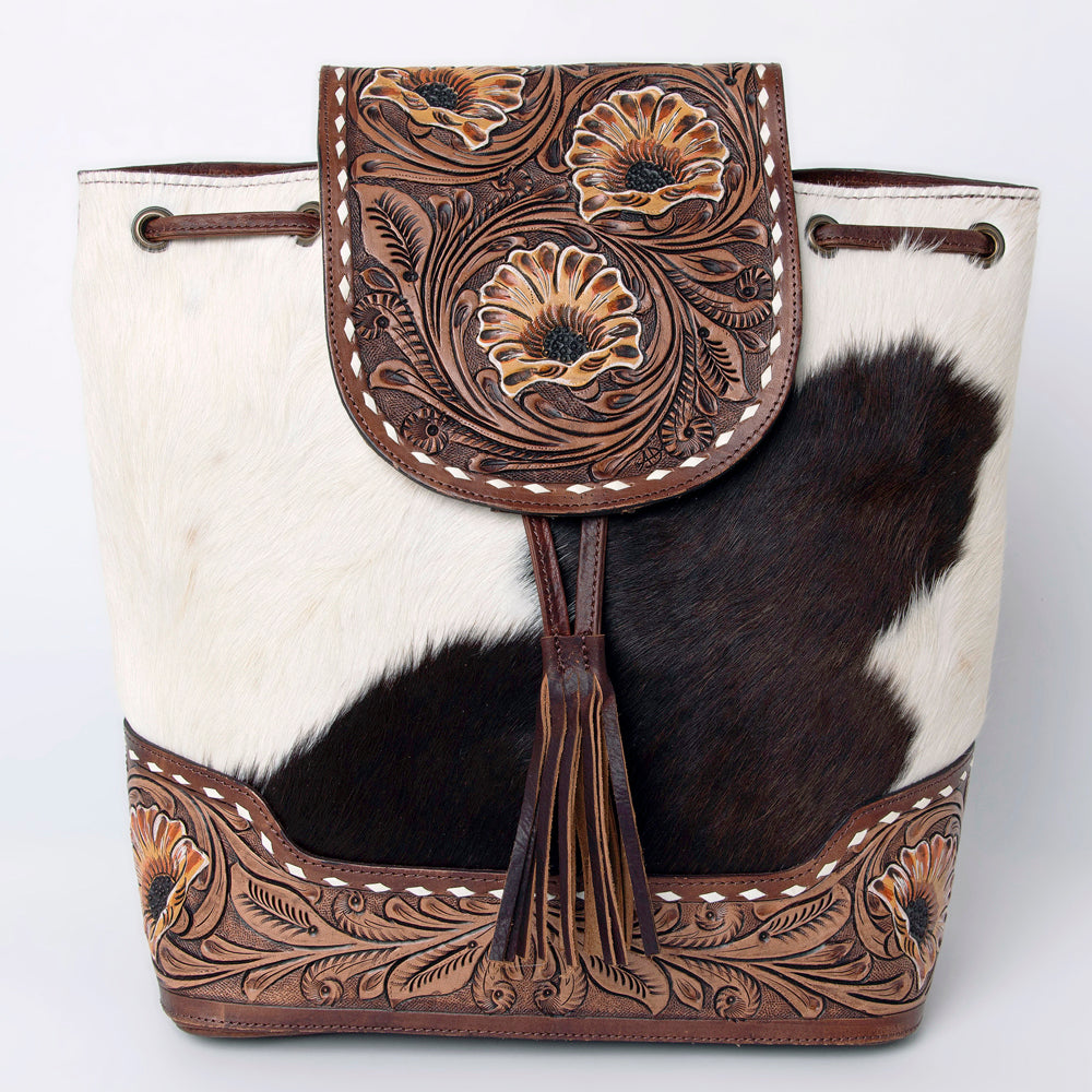 American Darling Backpack Hair On Hand Tooled Genuine Leather Women Bag Western Handbag Purse