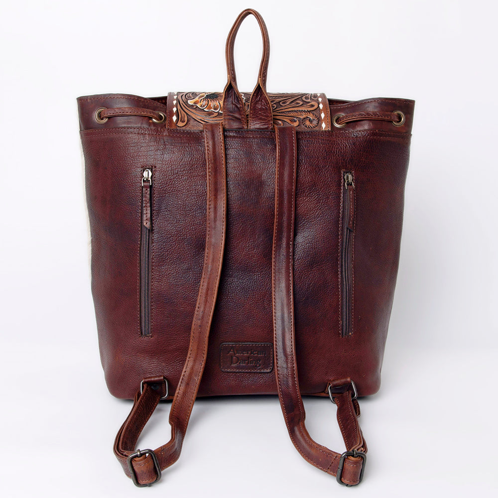 American Darling Backpack Hair On Hand Tooled Genuine Leather Women Bag Western Handbag Purse