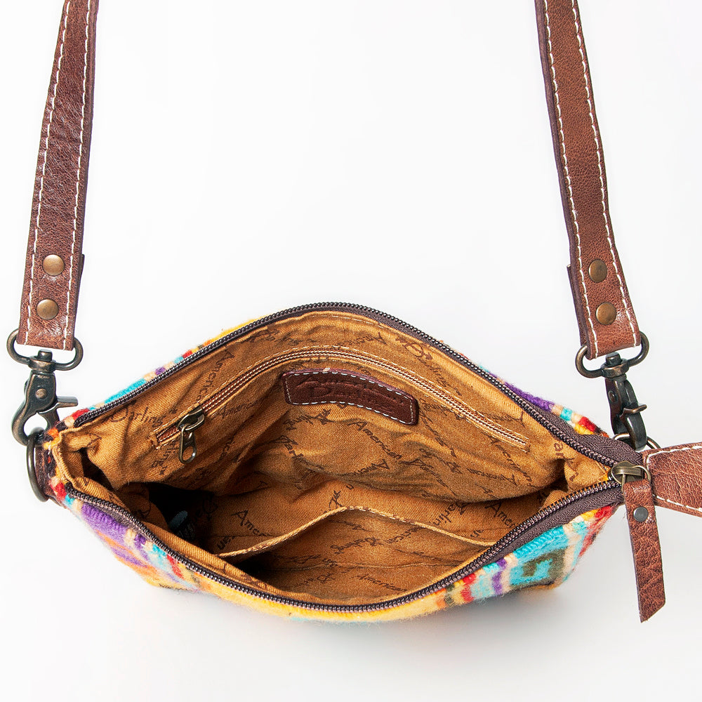 American Darling ADBG1006A Large Crossbody Saddle Blanket Genuine Leather women bag western handbag purse