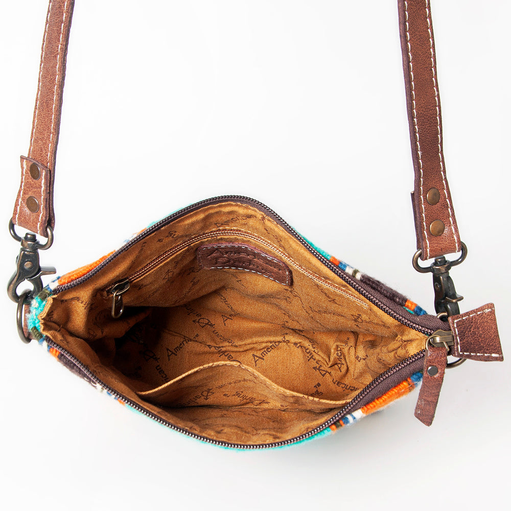 American Darling ADBG1006A Large Crossbody Saddle Blanket Genuine Leather women bag western handbag purse