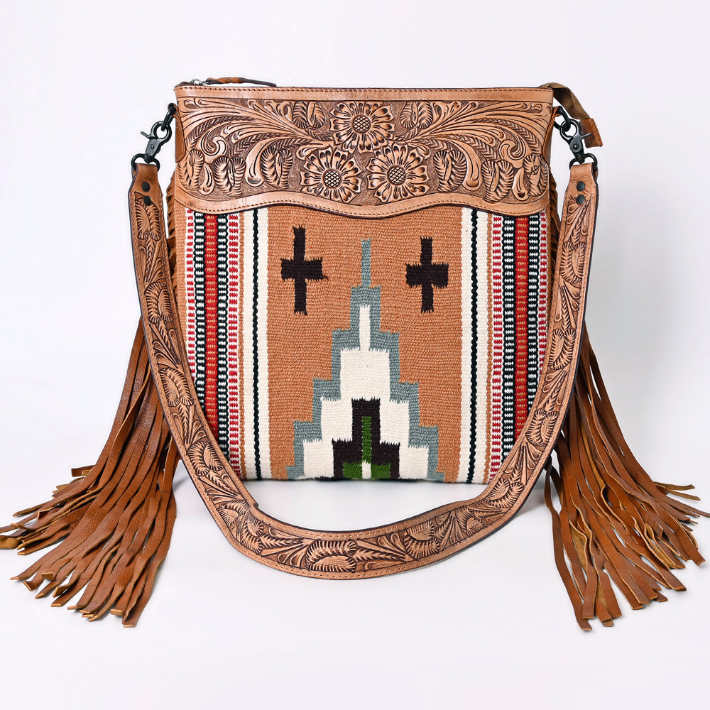 American Darling ADBGZ672 Signature Crossbody Hand Tooled Saddle Blanket Genuine Leather Women Bag Western Handbag Purse