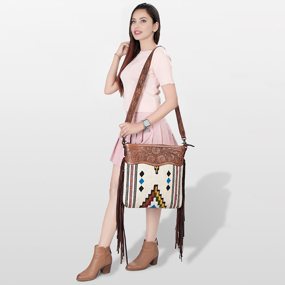 American Darling ADBGZ685 Signature Crossbody Hand Tooled Saddle Blanket Genuine Leather Women Bag Western Handbag Purse
