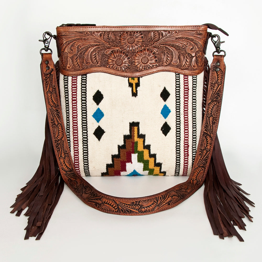 American Darling ADBGZ685 Signature Crossbody Hand Tooled Saddle Blanket Genuine Leather Women Bag Western Handbag Purse