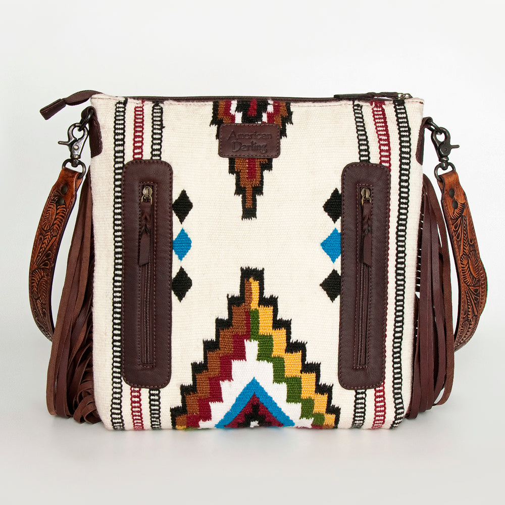 American Darling ADBGZ685 Signature Crossbody Hand Tooled Saddle Blanket Genuine Leather Women Bag Western Handbag Purse