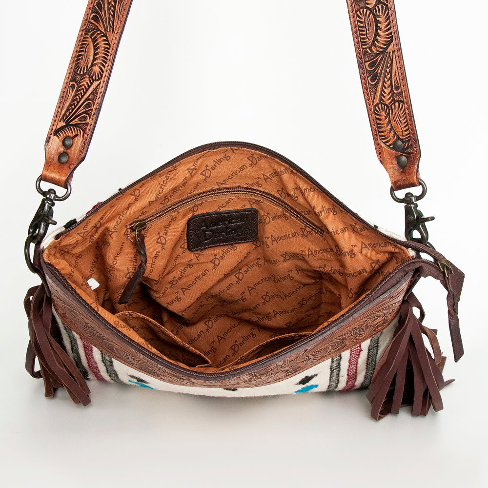 American Darling ADBGZ685 Signature Crossbody Hand Tooled Saddle Blanket Genuine Leather Women Bag Western Handbag Purse