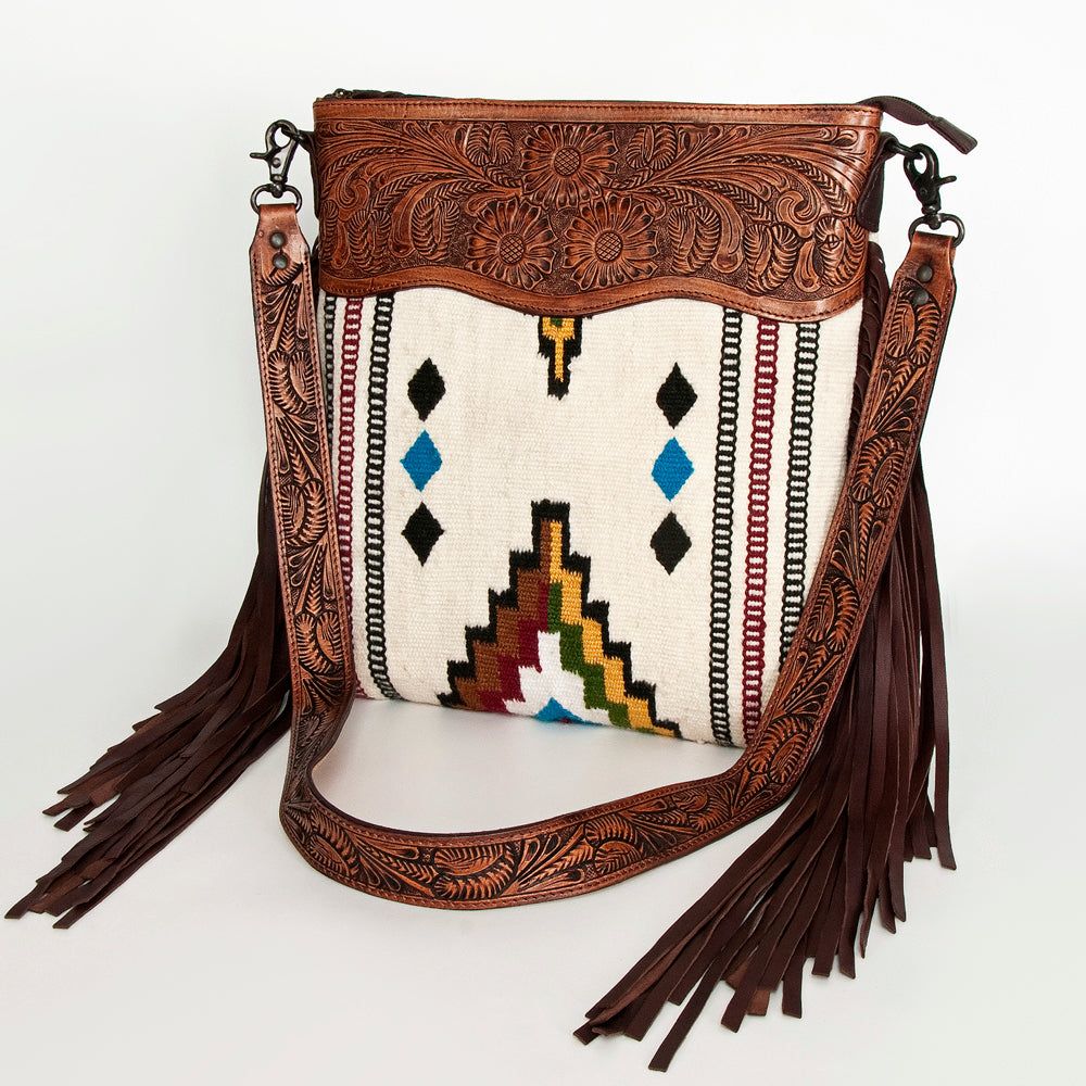 American Darling ADBGZ685 Signature Crossbody Hand Tooled Saddle Blanket Genuine Leather Women Bag Western Handbag Purse