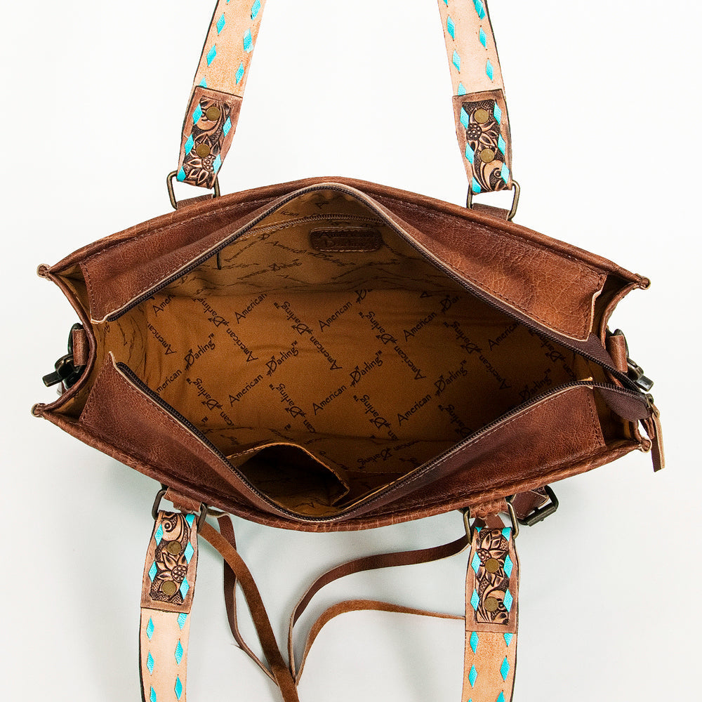 American Darling ADBG1033A Tote Saddle Blanket Genuine Leather women bag western handbag purse