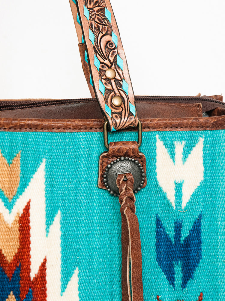 American Darling ADBG1033A Tote Saddle Blanket Genuine Leather women bag western handbag purse