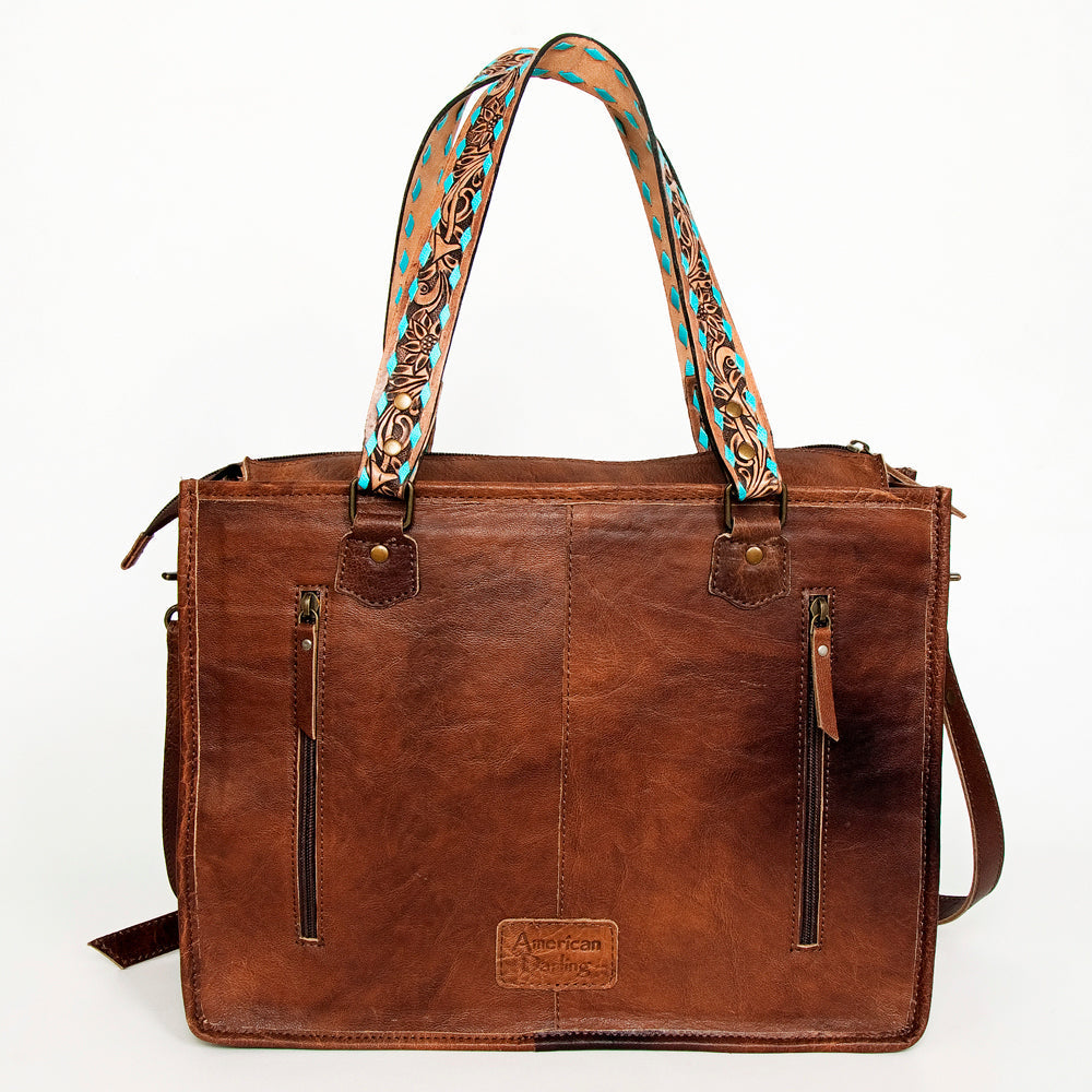 American Darling ADBG1033A Tote Saddle Blanket Genuine Leather women bag western handbag purse