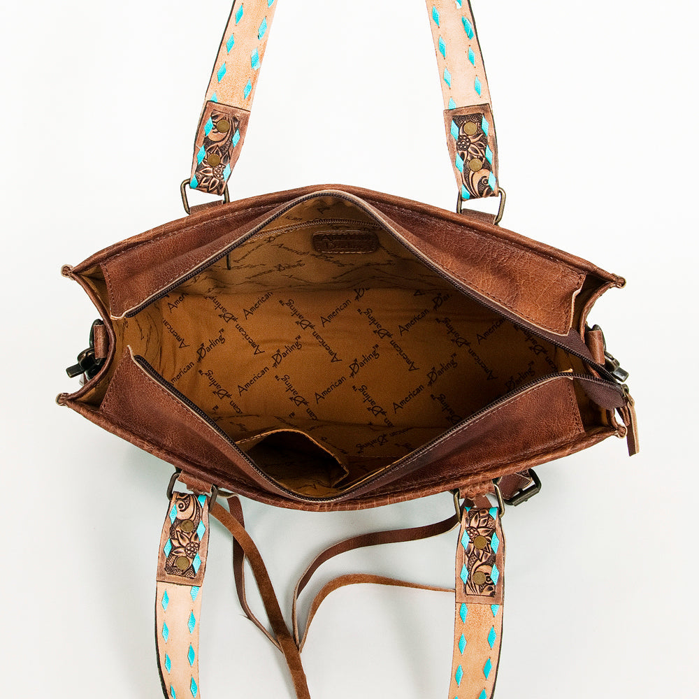 American Darling ADBG1033A Tote Saddle Blanket Genuine Leather women bag western handbag purse