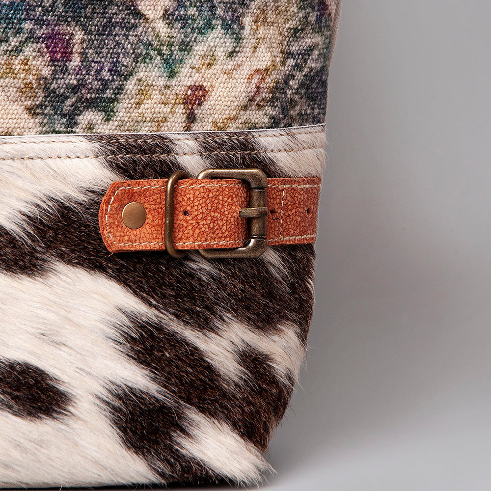 OHLAY KB462 TOTE Upcycled Canvas Hair-on Genuine Leather women bag western handbag purse