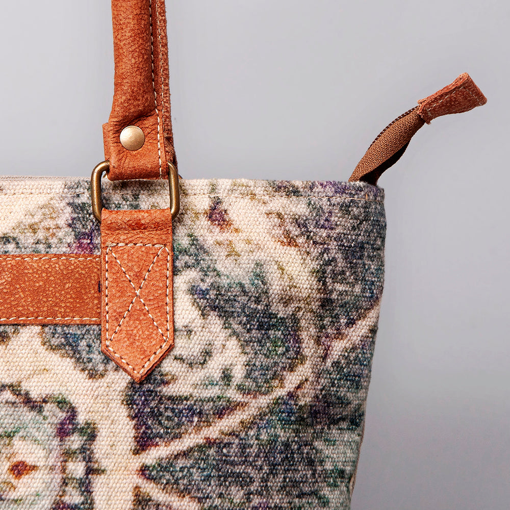 OHLAY KB462 TOTE Upcycled Canvas Hair-on Genuine Leather women bag western handbag purse