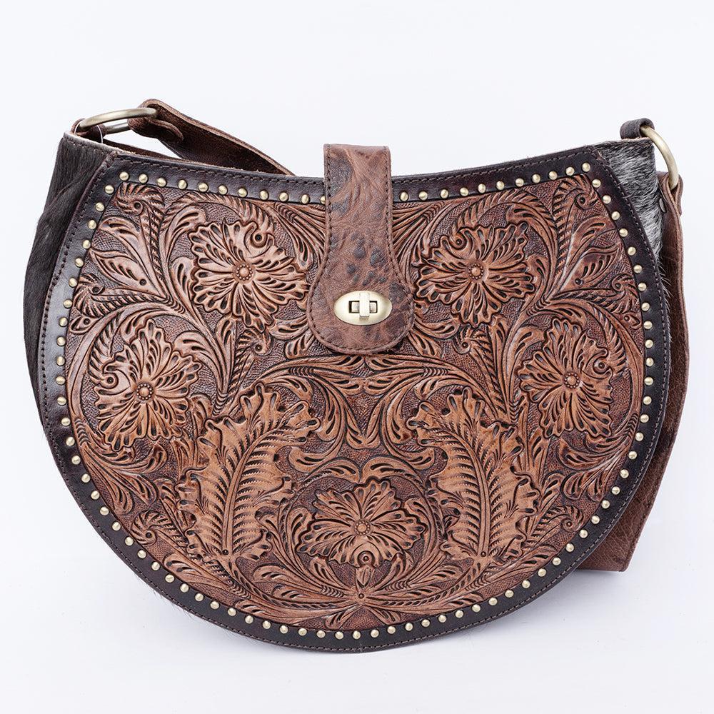 ADBGI221B American Darling Hand Tooled Genuine Leather Women Bag Western Handbag Purse