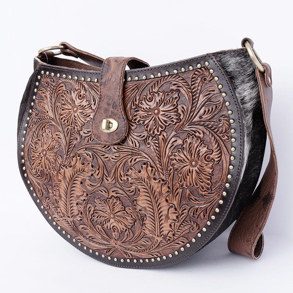 ADBGI221B American Darling Hand Tooled Genuine Leather Women Bag Western Handbag Purse