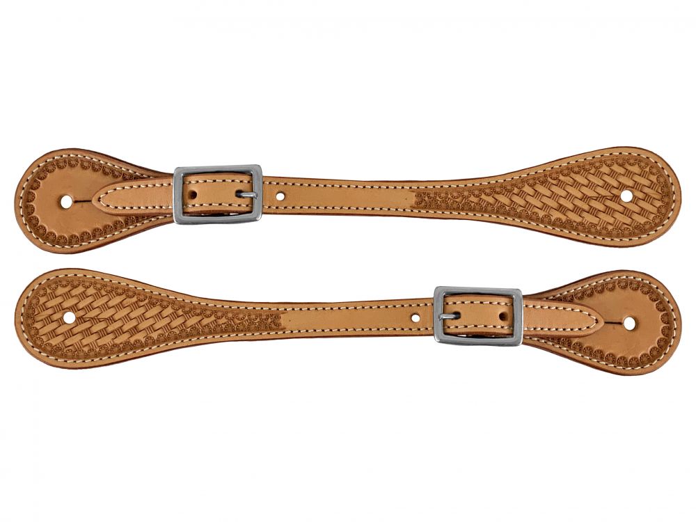 Showman ® Argentina Cow Leather Men's Basketweave Spur Straps