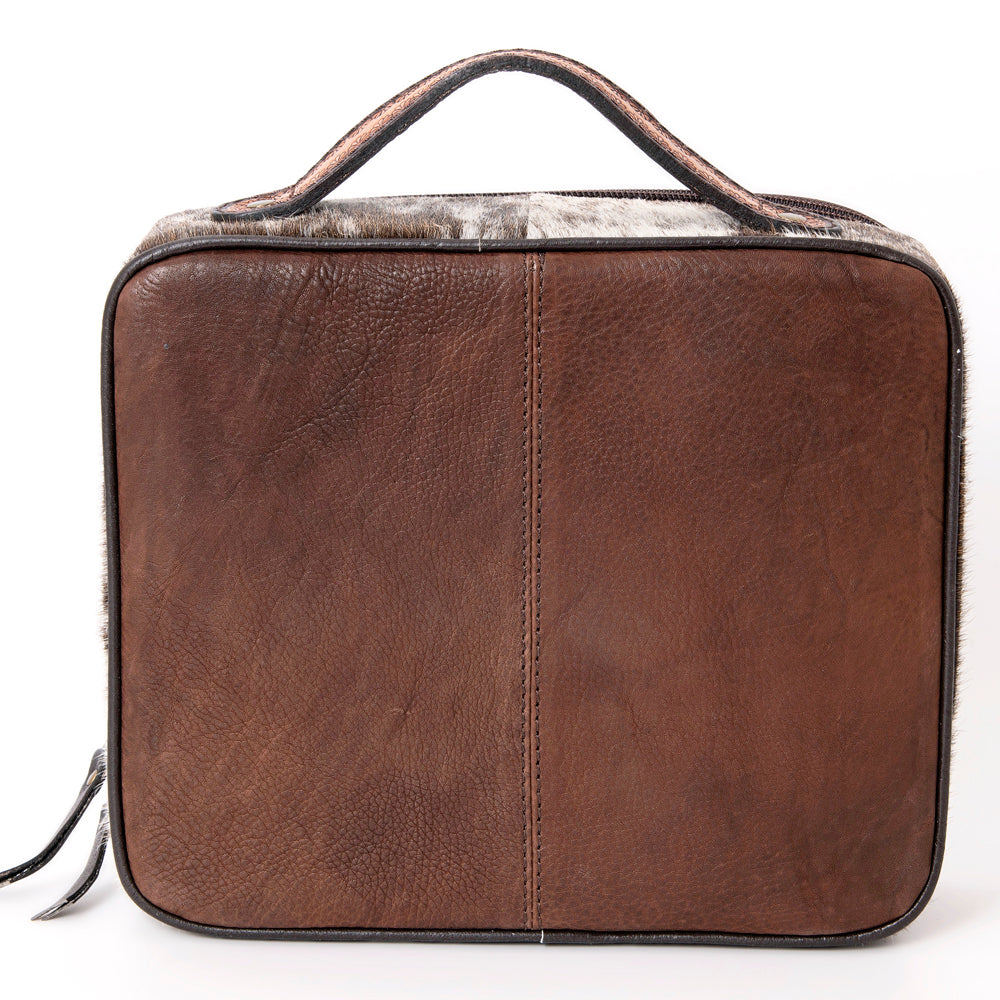 American Darling Jewelry Case Hand Tooled Hair-On Genuine Leather Women Bag Western Handbag Purse