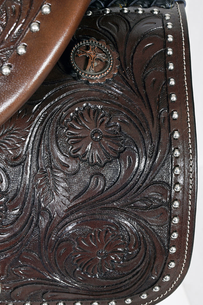 Comfytack Western Horse Barrel Racing Trail Saddle Tack Set Genuine Leather