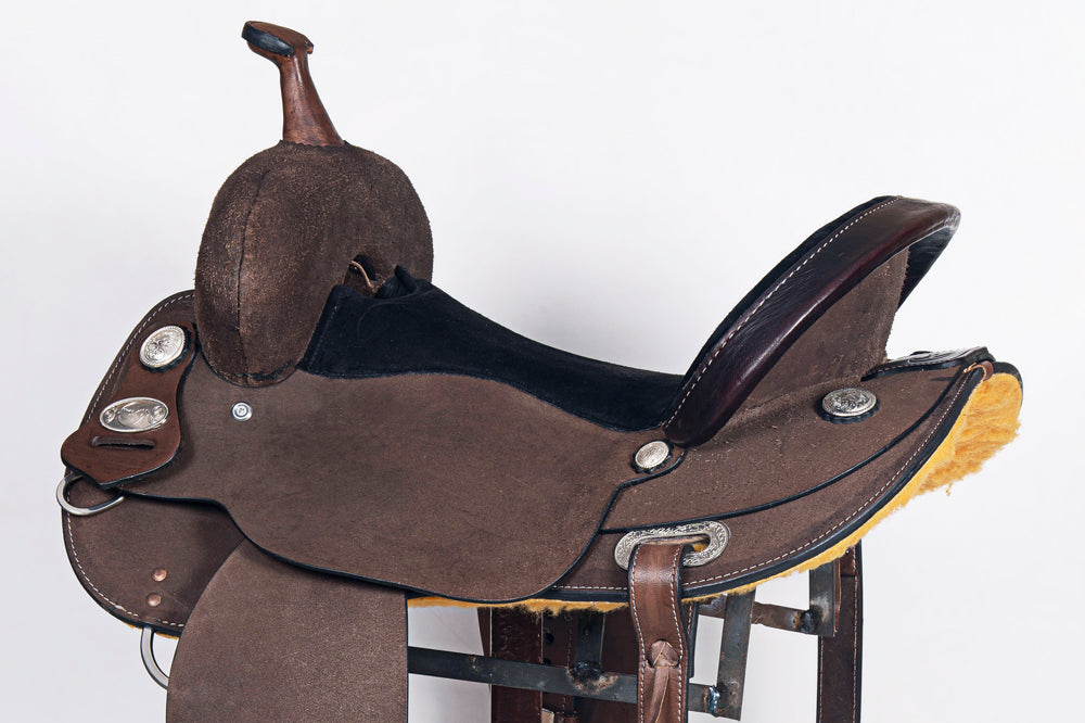Comfytack Western Horse Barrel Racing Trail Pleasure  American Leather Saddle Tack Set With Reins Brown