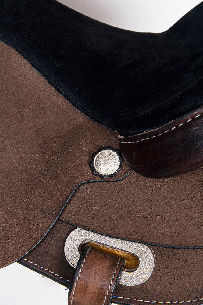 Comfytack Western Horse Barrel Racing Trail Pleasure  American Leather Saddle Tack Set With Reins Brown