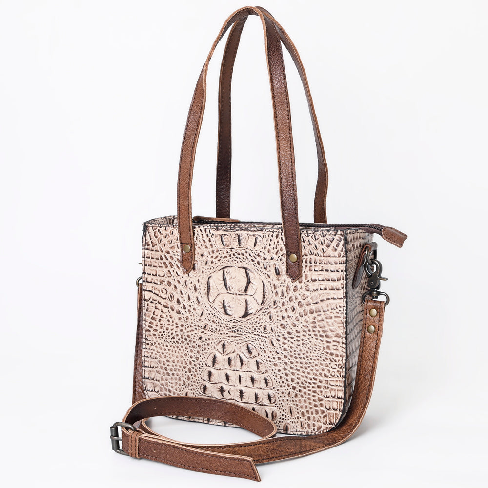 American Darling Tote Crocodile Embossed Genuine Leather Women Bag Western Handbag Purse