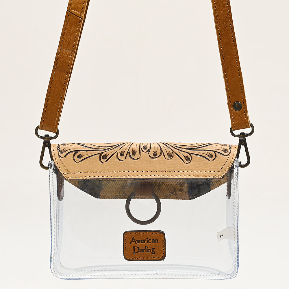 American Darling ADBGZ720 Clear Bag Hand Tooled Genuine Leather Women Bag Western Handbag Purse