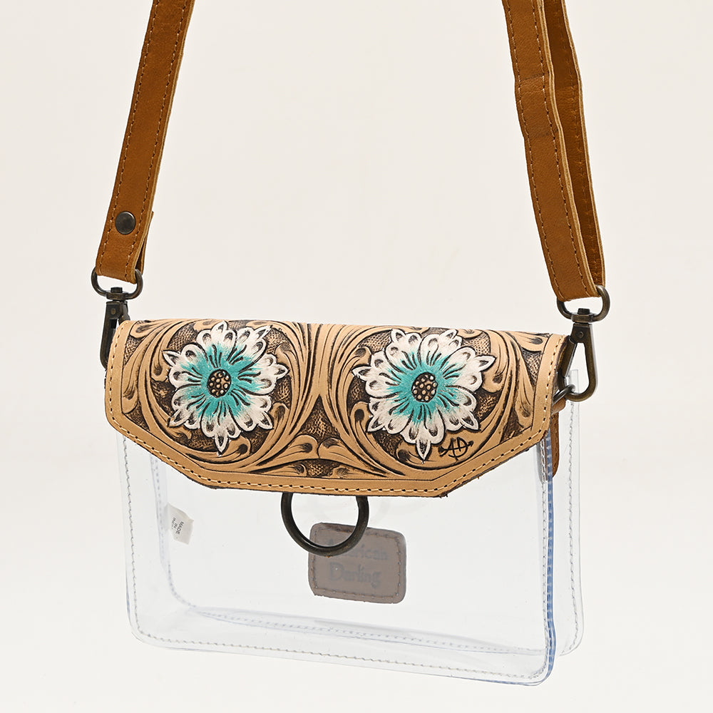 American Darling ADBGZ720 Clear Bag Hand Tooled Genuine Leather Women Bag Western Handbag Purse