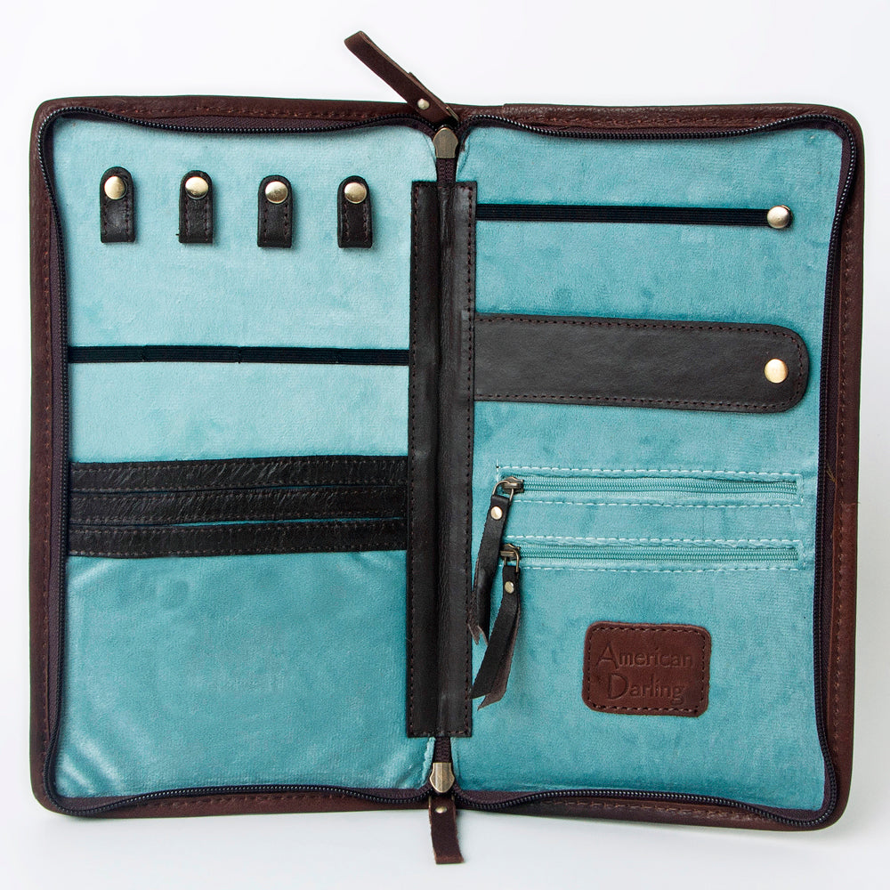 American Darling Hand Tooled Hair On Genuine Leather Women Bag Western Handbag Purse