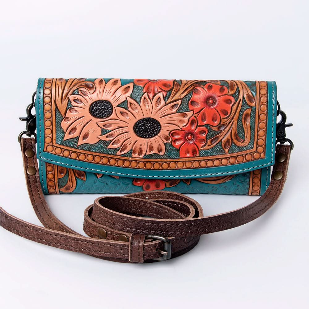 American Darling Wallet Hand Tooled Genuine Leather women bag western handbag purse