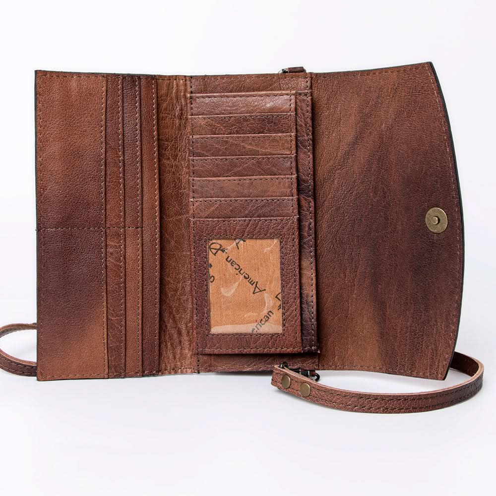 American Darling Wallet Hand Tooled Genuine Leather women bag western handbag purse