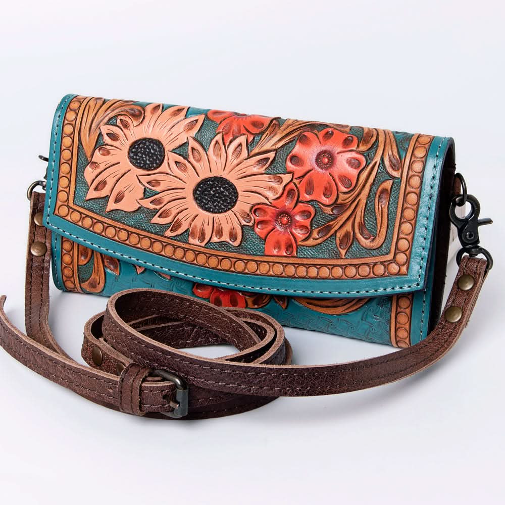 American Darling Wallet Hand Tooled Genuine Leather women bag western handbag purse