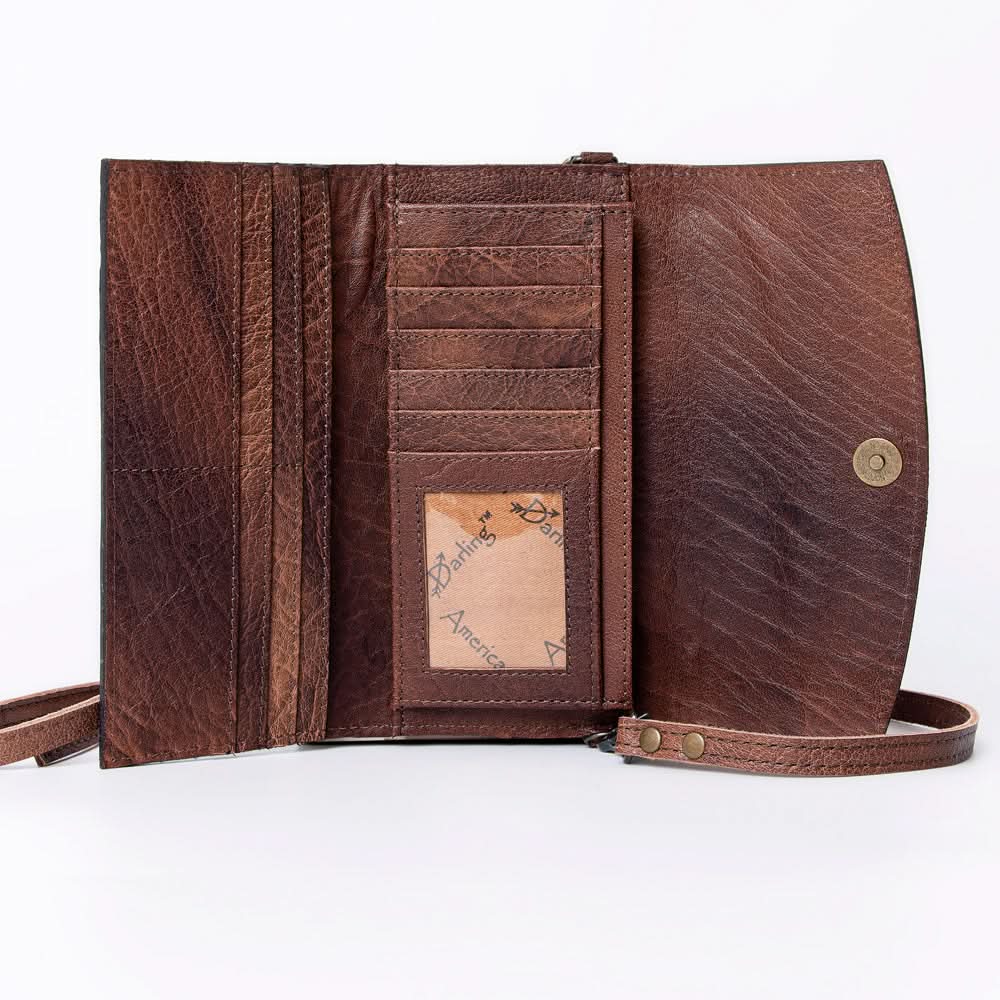 American Darling Wallet Hand Tooled Genuine Leather women bag western handbag purse