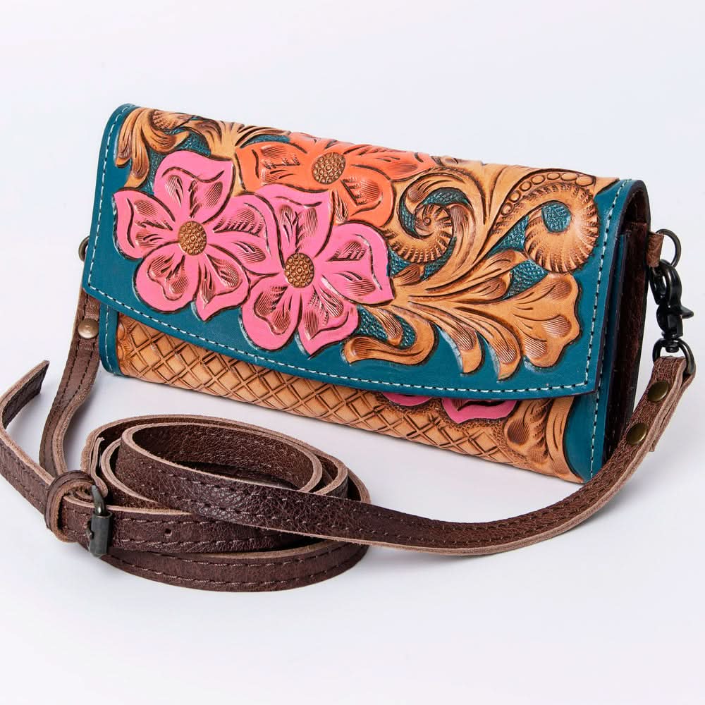 American Darling Wallet Hand Tooled Genuine Leather women bag western handbag purse