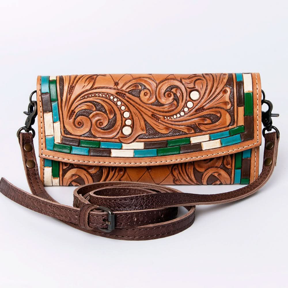 American Darling Wallet Hand Tooled Genuine Leather women bag western handbag purse