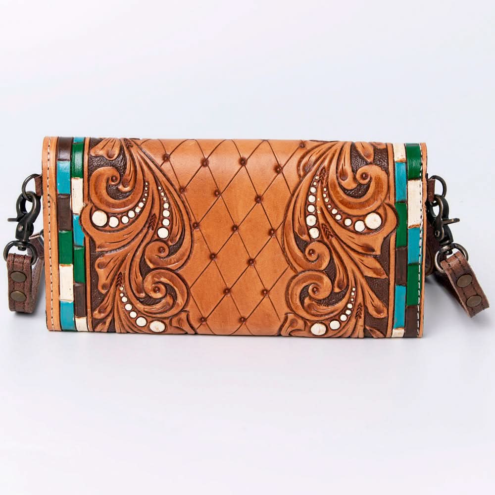 American Darling Wallet Hand Tooled Genuine Leather women bag western handbag purse