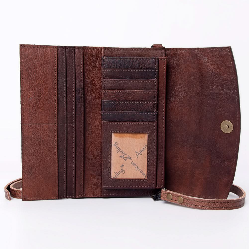 American Darling Wallet Hand Tooled Genuine Leather women bag western handbag purse