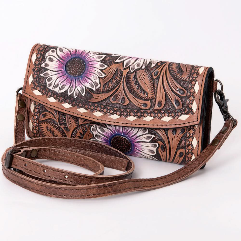 American Darling Wallet Hand Tooled Genuine Leather women bag western handbag purse