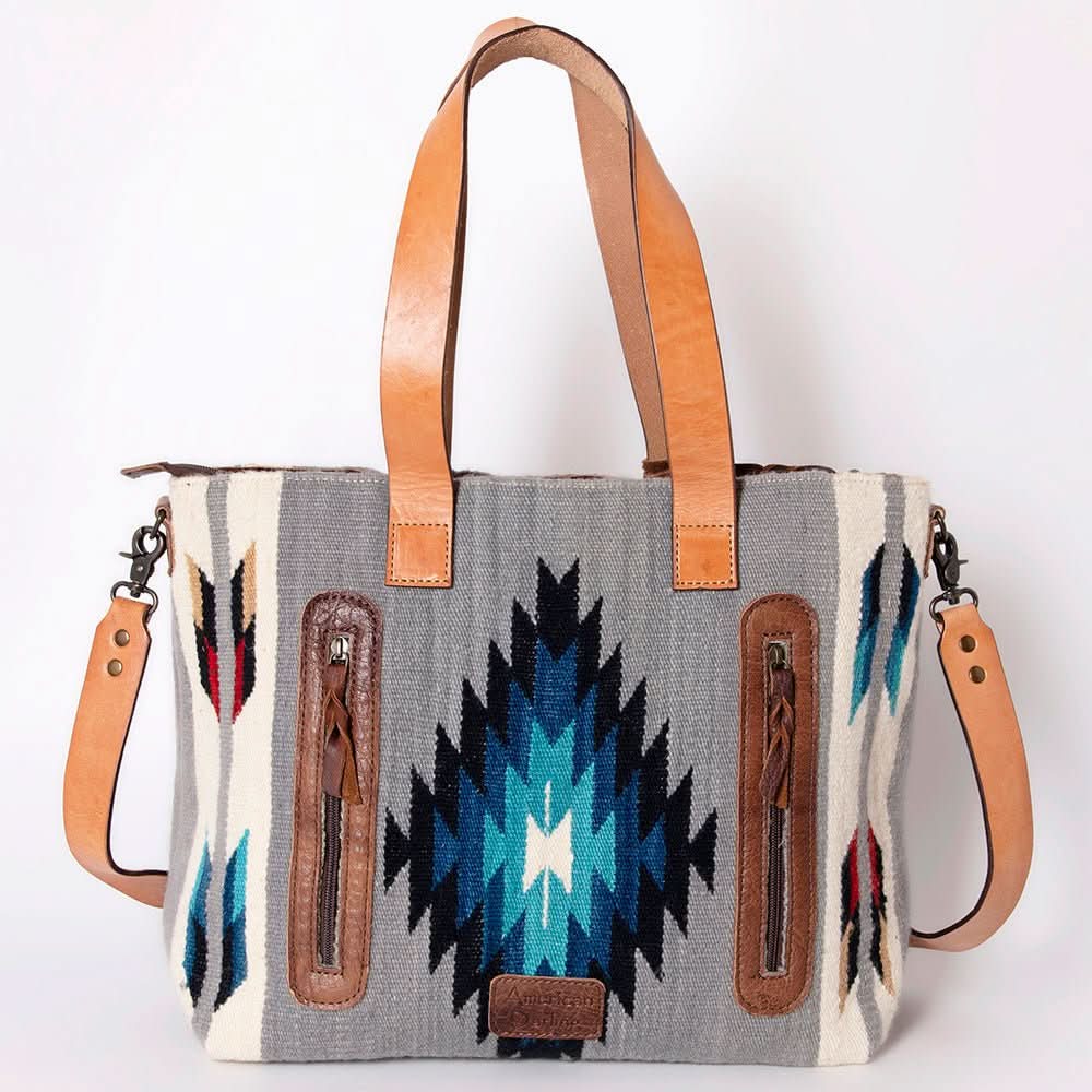American Darling Tote Saddle Blanket Genuine Leather Women Bag Western Handbag Purse